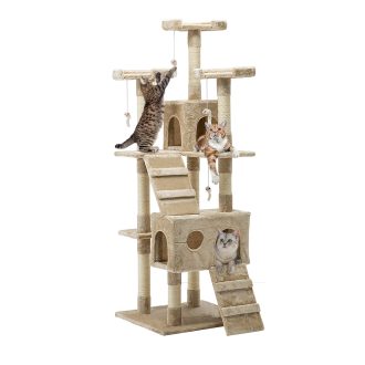 Cat Tree 180cm Trees Scratching Post Scratcher Tower Condo House Furniture Wood