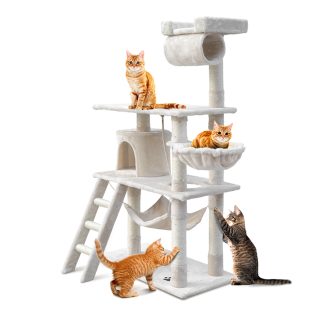 Cat Tree 141cm Trees Scratching Post Scratcher Tower Condo House Furniture Wood