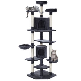 Cat Tree 203cm Trees Scratching Post Scratcher Tower Condo House Furniture Wood