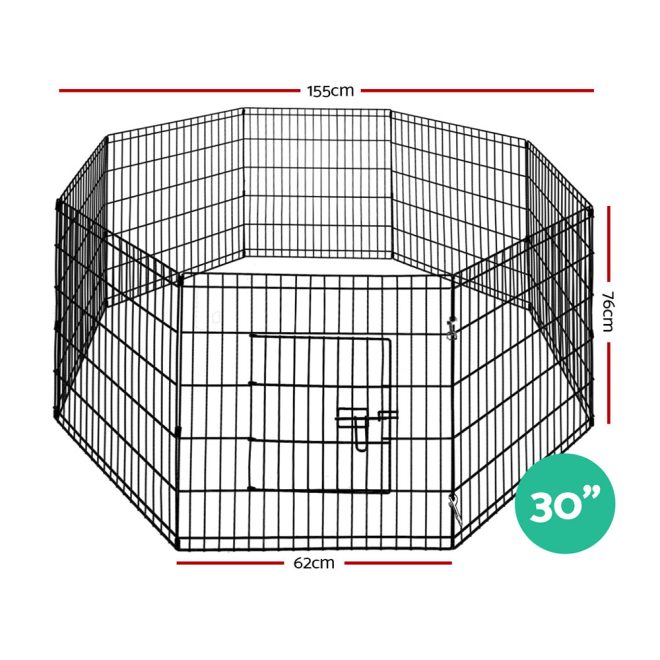 Pet Dog Playpen 8 Panel Puppy Exercise Cage Enclosure Fence