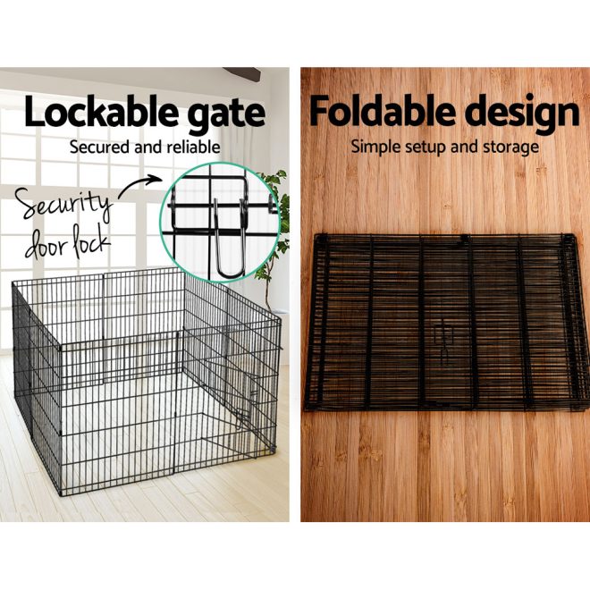 Pet Dog Playpen 8 Panel Puppy Exercise Cage Enclosure Fence