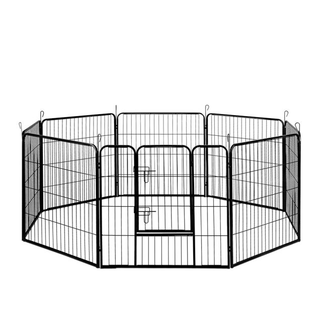 Pet Playpen Dog Playpen 8 Panel Puppy Enclosure Fence Cage – 80×80 cm