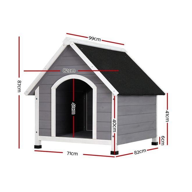 Dog Kennel Outdoor Wooden Indoor Puppy Pet House Weatherproof – 82x99x87 cm