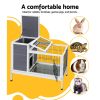 Rabbit Hutch 97cm x 49cm x 86cm Chicken Coop Large Run Wooden Outdoor Cage House