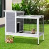 Rabbit Hutch 97cm x 49cm x 86cm Chicken Coop Large Run Wooden Outdoor Cage House