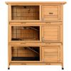 Rabbit Hutch 91.5cm x 46cm x 116.5cm Chicken Coop Large House Cage Run Wooden Bunny Outdoor