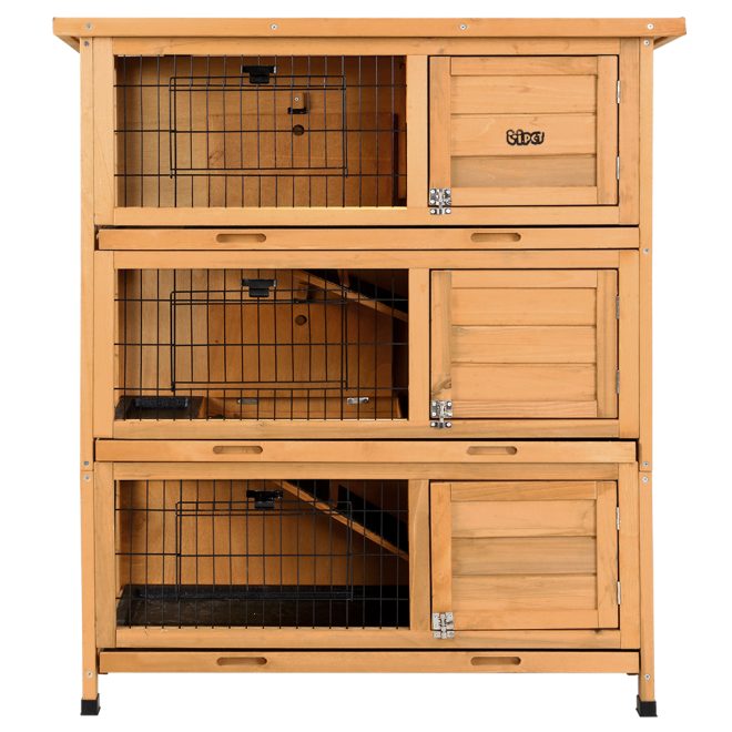 Rabbit Hutch 91.5cm x 46cm x 116.5cm Chicken Coop Large House Cage Run Wooden Bunny Outdoor