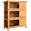 Rabbit Hutch 91.5cm x 46cm x 116.5cm Chicken Coop Large House Cage Run Wooden Bunny Outdoor