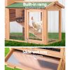 Chicken Coop Rabbit Hutch 138cm x 44cm x 85cm Large House Run Cage Wooden Outdoor