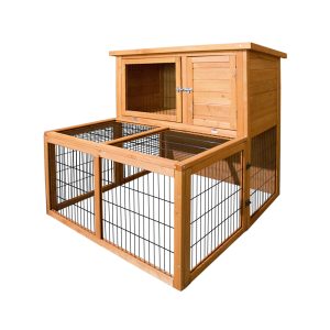 Chicken Coop 96cm x 96cm x 100cm Rabbit Hutch Large Run Wooden Cage Outdoor House