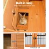 Chicken Coop 96cm x 96cm x 100cm Rabbit Hutch Large Run Wooden Cage Outdoor House