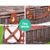 4 Person Picnic Basket Wicker Set Baskets Outdoor Insulated Blanket – Red