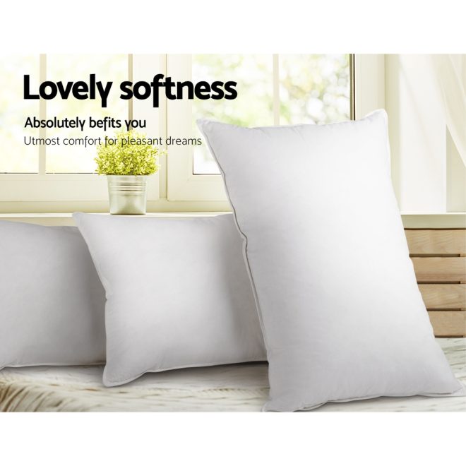 Bedding Duck Feather Down Twin Pack Pillow – 73×48 cm