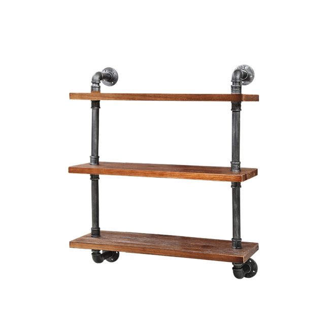 Display Shelves Wall Brackets Bookshelf Industrial DIY Pipe Shelf Rustic – 61x25x98.5 cm