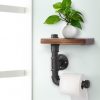 Floating DIY Pipe Shelf Toilet Paper Holder