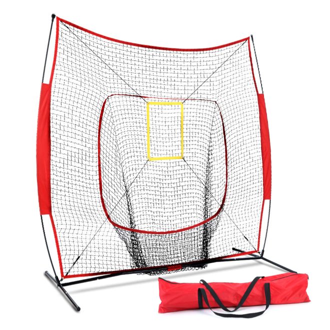 7ft Baseball Net Pitching Kit with Stand Softball Training Aid Sports