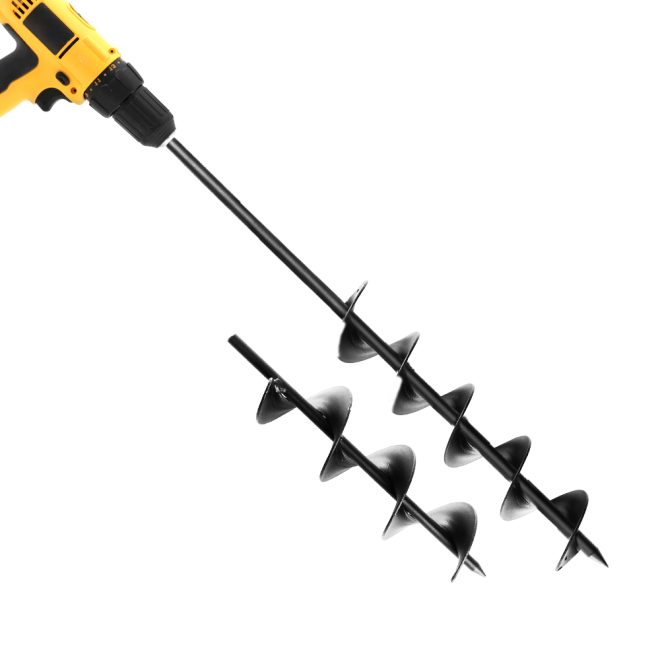 Power Garden Spiral Auger Hole Digger Earth Drill Bit Φ75×300 & 600mm