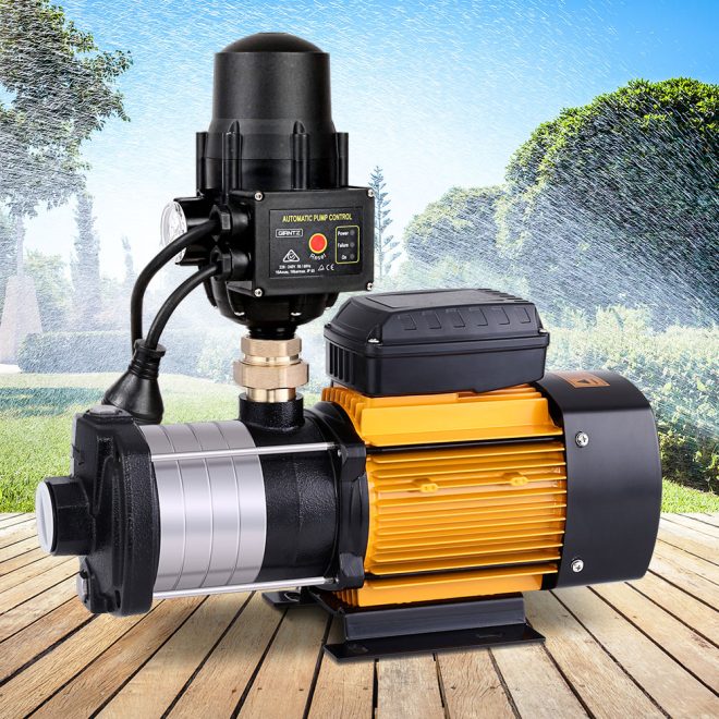 Multi Stage Water Pump Pressure Rain Tank Garden Farm House Irrigation 2000W Black Controller