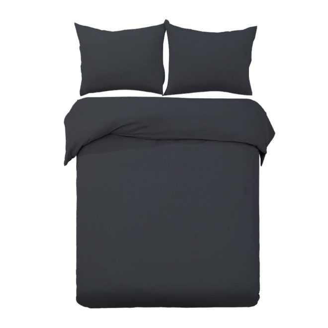 Bedding Luxury Classic Bed Duvet Doona Quilt Cover Set Hotel – KING, Black