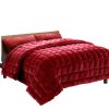 Bedding Faux Mink Quilt Burgundy – QUEEN