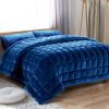 Bedding Faux Mink Quilt Teal – QUEEN