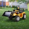 Kids Electric Ride On Car Bulldozer Digger Loader Remote 6V Yellow