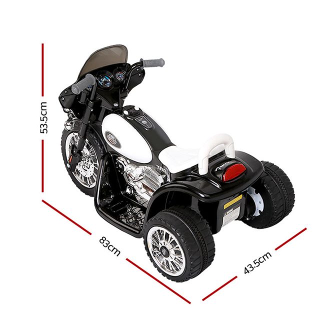 Kids Ride On Motorbike Motorcycle Toys – Black and White