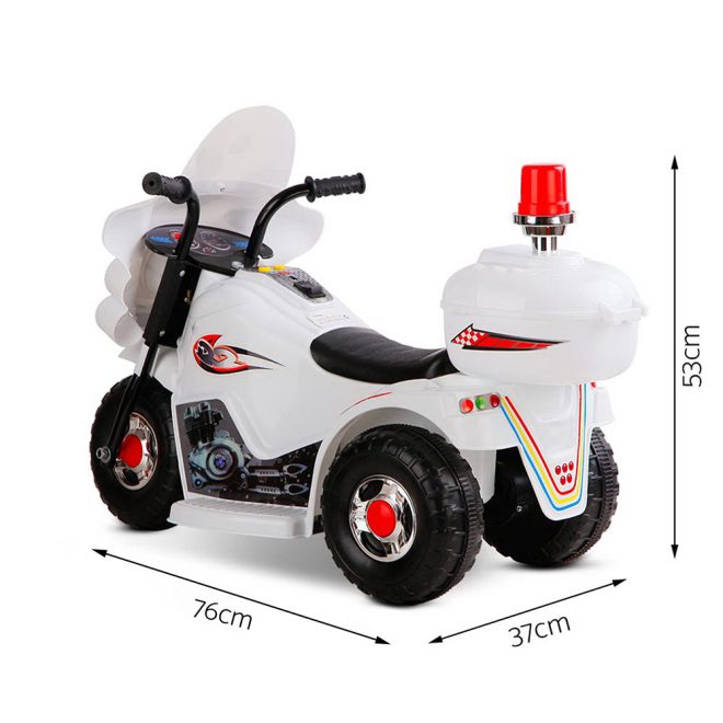 Kids Ride On Motorbike Motorcycle Car – White