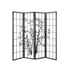 Pleasanton Room Divider Screen Privacy Dividers Pine Wood Stand Black White – 4