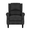 Recliner Chair Adjustable Sofa Lounge Soft Suede Armchair Couch Charcoal