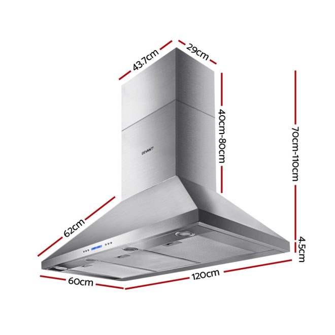 Commercial BBQ Rangehood – Silver – 120 cm