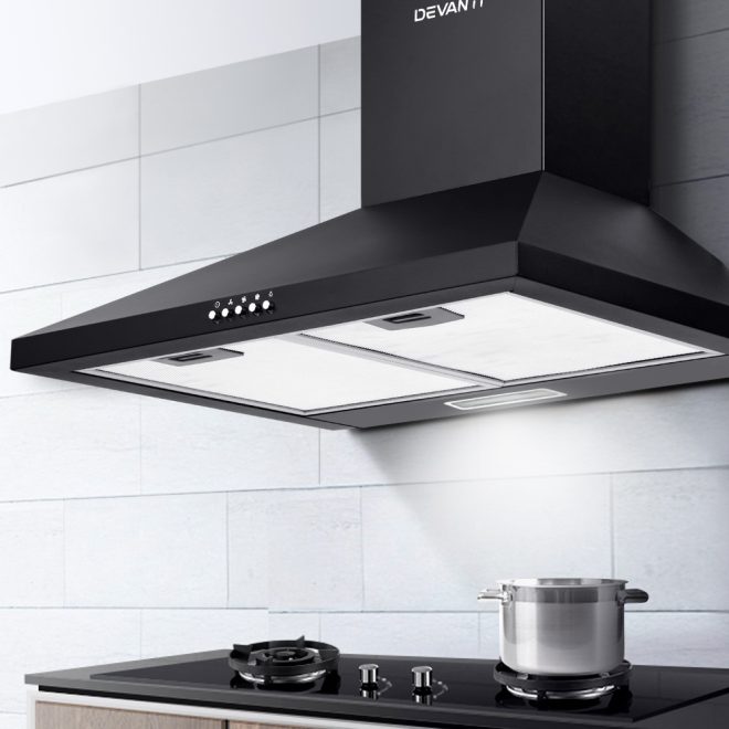 Pyramid Range Hood Rangehood Kitchen Canopy – 60 cm, Black