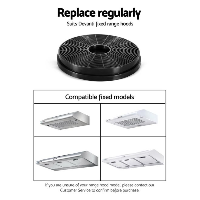 Fixed Range Hood Rangehood Carbon Charcoal Filters Replacement For Ductless Ventless – 17.3×2.3 cm