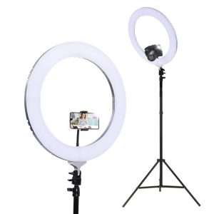 Ring Light 19″ LED 5800LM Dimmable Diva With Stand Make Up Studio Video – Silver