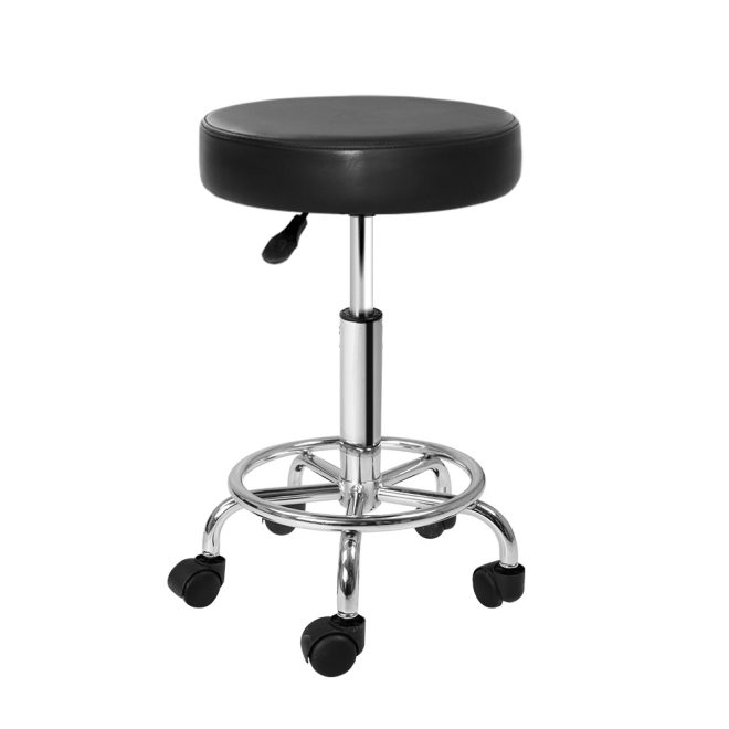 Round Salon Stool PU Swivel Barber Hair Dress Chair Hydraulic Lift