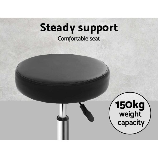 Round Salon Stool PU Swivel Barber Hair Dress Chair Hydraulic Lift