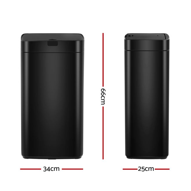 Automatic Motion Sensor Kitchen Rubbish Bin 45L – Black