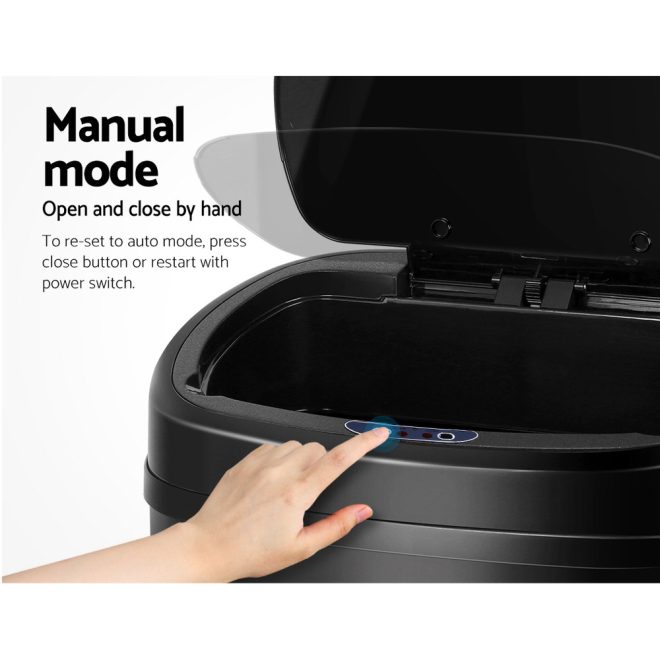 68L Motion Sensor Rubbish Bin – Black