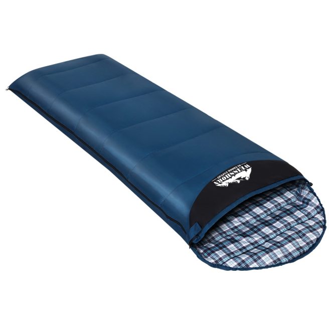 Sleeping Bag Single Camping Hiking Winter Thermal – Navy Blue