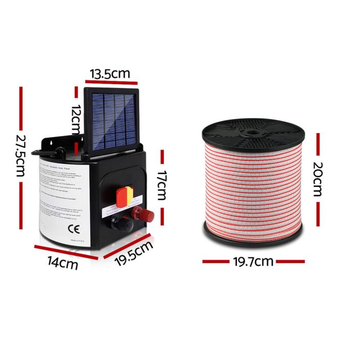 Solar Electric Fence Energiser Charger with Tape and 25pcs Insulators – 400M-3KM