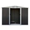 Garden Shed Outdoor Storage Sheds Workshop Metal Base Grey – 2.58×2.07×1.78 m, With base