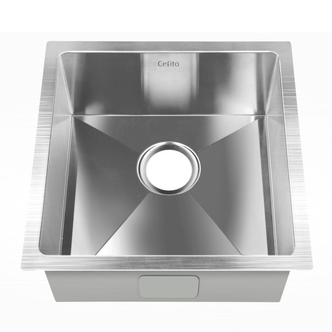 Stainless Steel Kitchen Sink Under/Top/Flush Mount Silver – 44x44x20.5 cm