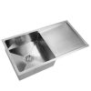 Stainless Steel Kitchen Sink Under/Top/Flush Mount Silver – 87x45x20.5 cm