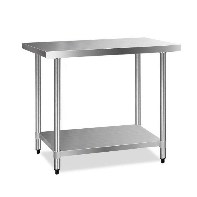 Commercial Stainless Steel Kitchen Bench – 121x61x89 cm, Without wheel