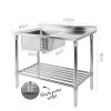 100x60cm Commercial Stainless Steel Sink Kitchen Bench