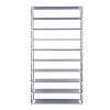 Shoe Rack 10-Tier (50 Pair) Shoes Organiser DIY Stackable Organizer Storage Shelf Stand Holder Portable Wardrobe – Silver