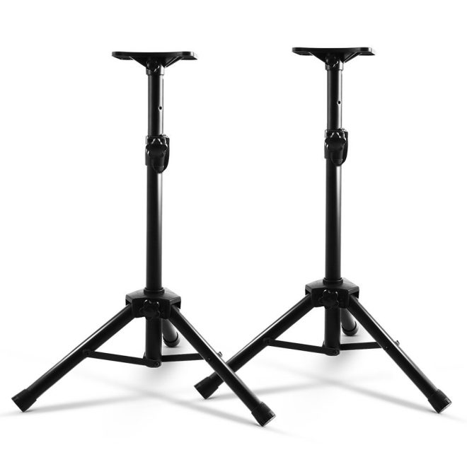 Set of 2 Adjustable 120CM Speaker Stand – Black