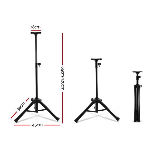 Set of 2 Adjustable 120CM Speaker Stand – Black