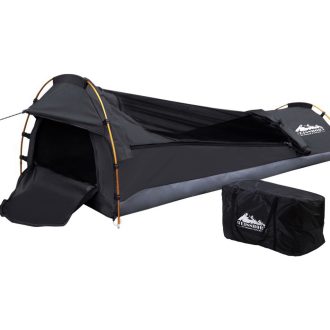 Camping Swags Single Biker Swag Grey Ripstop Canvas