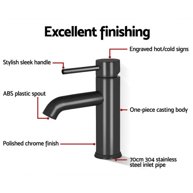 Basin Mixer Tap Faucet – 192×150 cm, Black